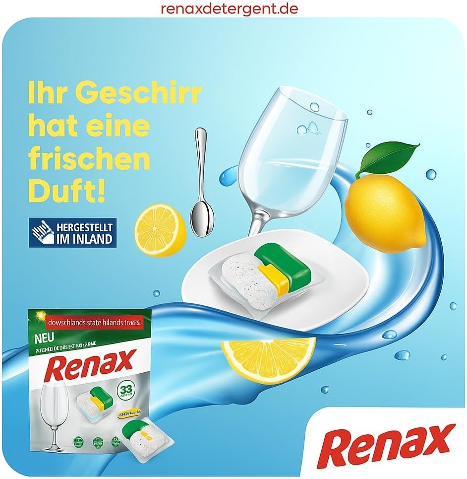 Renax Gold All-in-One Dish Rinse Capsules