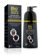 Black Hair Dye Shampoo 400 ml - 100% Grey Coverage in 5-10 Minutes