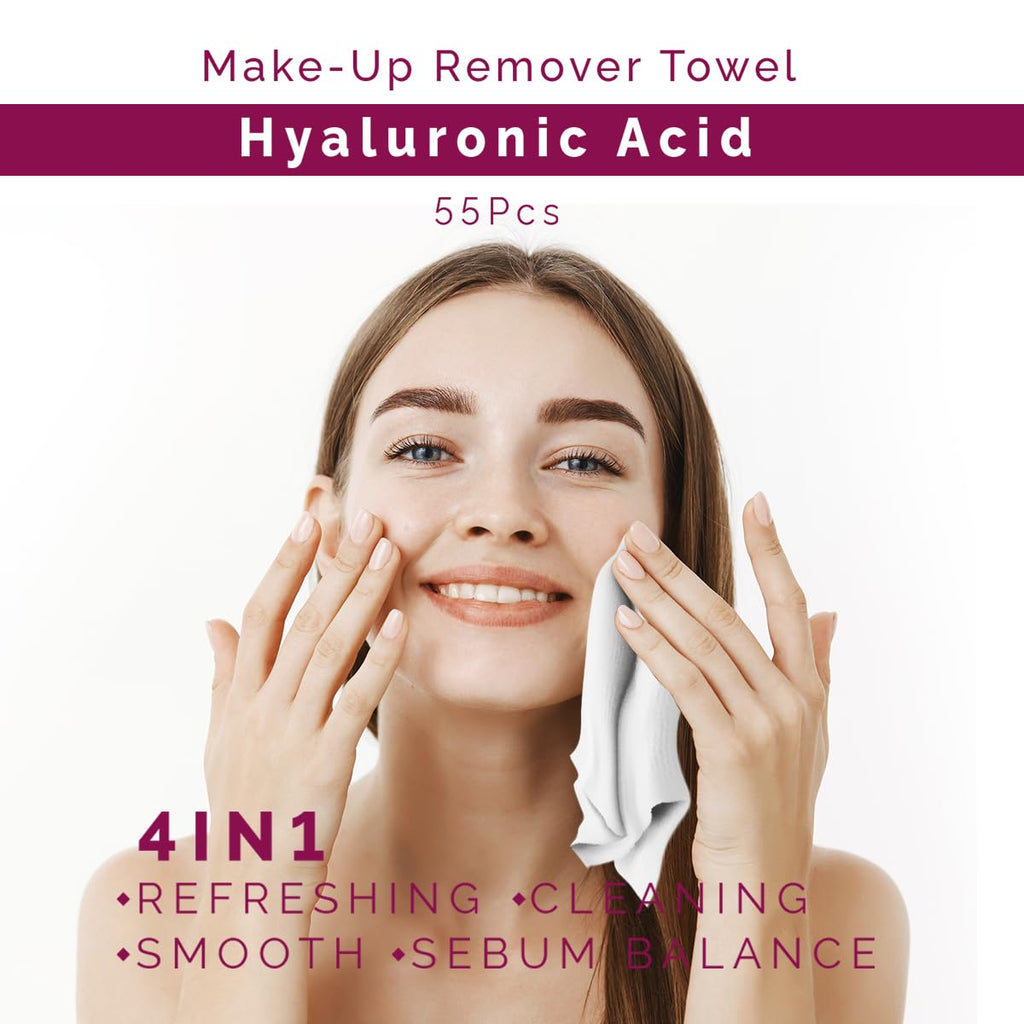 ZIPY Makeup Cleansing Moist Wipes - Facial Wipes - Hyaluronic Acid Formula - 330 pieces (19 x 16 cm)