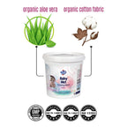 Bucket Baby Wipes Organic Cotton Fibres with Aloe Vera - Pack of 550 (22 x 22 cm)