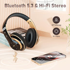 Wireless Headphones with 6 EQ Modes, Bluetooth Headphones, 65 Hours