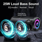 Bluetooth Speaker with Light, Bluetooth 5.4 Music Box, 25 W Dual Speaker, LED Display & 25 Hours Battery